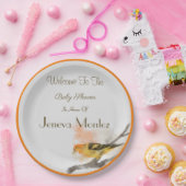 水の色ウエスタンタナガーイエローバードブランチ ペーパープレート (パーティー)