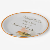 水の色ウエスタンタナガーイエローバードブランチ ペーパープレート (アングル)