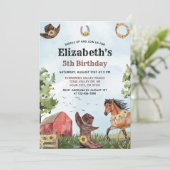 水の色ウエスタンロデオホースバーンドバースデーパーティー 招待状 (スタンド正面)