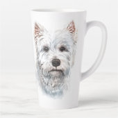 水の色ウエストハイランドホワイトテリア カフェラテマグ (右)