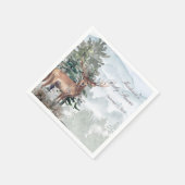 水の色ウッドランドフォレストスタッグベビーシャワー スタンダードカクテルナプキン (角)