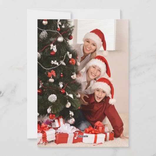 水の色ウッドランドメリークリスマスフォト シーズンカード (裏面)