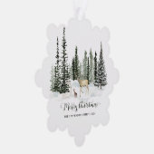水の色ウッドランドメリークリスマス オーナメントカード (右)