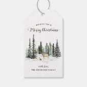 水の色ウッドランドメリークリスマス ギフトタグ (正面)