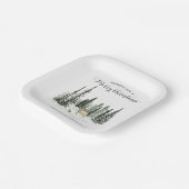 水の色ウッドランドメリークリスマス ペーパープレート (傾斜あり)