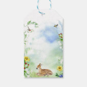 水の色ウッドランド赤ちゃんシャワーありがとうお願い ギフトタグ (裏面)