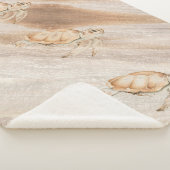 水の色ウミガメonビーチ海海 シェルパブランケット (3/4)