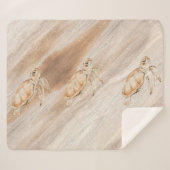 水の色ウミガメonビーチ海海 シェルパブランケット (正面(横))