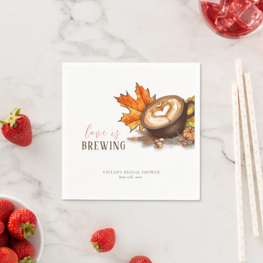 水の色エスプレッソラブイズブルーイングブライダルシャワー スタンダードカクテルナプキン (インサイチュ)