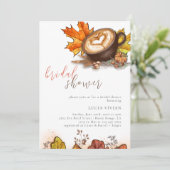 水の色エスプレッソラブイズブルーイングブライダルシャワー 招待状 (スタンド正面)