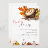 水の色エスプレッソラブイズブルーイングブライダルシャワー 招待状 (正面/裏面)