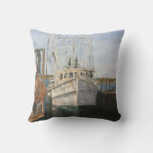 水の色エビのボート沿岸魚釣り海海 クッション (裏面)