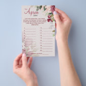 水の色エプロンブライダルシャワーゲームカード チラシ (ハンドル)