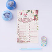 水の色エプロンブライダルシャワーゲームカード チラシ (シングル)