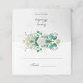 水の色エメラルドグリーンユーカリプトゥスホワイトローズ プレイスカード (外部開封)