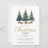 水の色エレガンスクリスマスツリークリスマス 招待状 (正面)