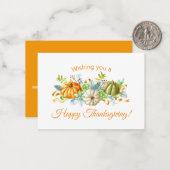 水の色エレガントかぼちゃ感謝休日 ノートカード (正面/裏面インサイチュ)