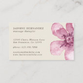 水の色エレガントさくらんぼブロッサムピンクフローラ 名刺 (裏面)