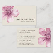 水の色エレガントさくらんぼブロッサムピンクフローラ 名刺 (正面/裏面)