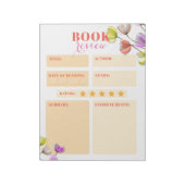 水の色エレガントとインクの花ブックレビュー ノートパッド (回転)