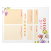 水の色エレガントとインクの花ブックレビュー ノートパッド (正面)