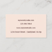 水の色エレガントのケーキpatisserieカップケーキデザート 名刺 (裏面)