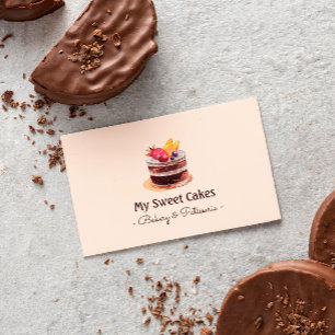 水の色エレガントのケーキpatisserieカップケーキデザート 名刺