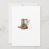 水の色エレガントのブーツまたは弓ベビーシャワー 招待状 (裏面)