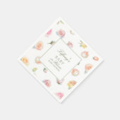 水の色エレガントのベビーで開花女の子ベビーシャワー スタンダードカクテルナプキン (角)