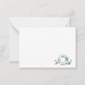 水の色エレガントは、男の子のシャワーT ノートカード (裏面)