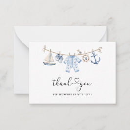 水の色エレガントは、男の子のシャワーT ノートカード