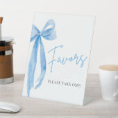 水の色エレガントほこりっぽい青い弓の好意サイン 台座サイン (インサイチュ)