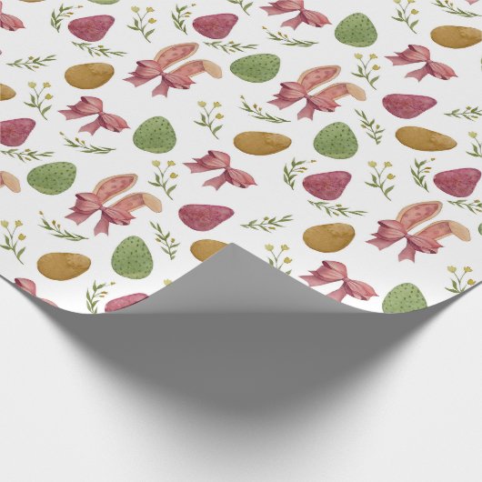 水の色エレガントイースターバニーラッピングパペ ラッピングペーパー (角)