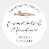 水の色エレガントウィスクペストリーCupcakesクッキー ラウンドシール (正面)