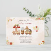 水の色エレガントウッドランドパーティーベビーシャワー 招待状 (スタンド正面)