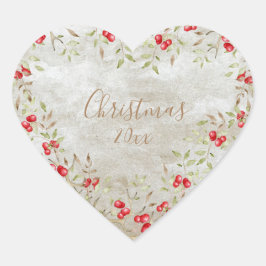水の色エレガントクリスマスのパーソナライズ年 ハートシール