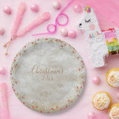 水の色エレガントクリスマスのパーソナライズ年 ペーパープレート (パーティー)