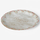 水の色エレガントクリスマスのパーソナライズ年 ペーパープレート (アングル)