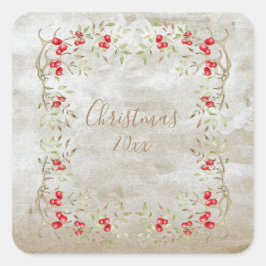 水の色エレガントクリスマスの個人用設定スクリプト スクエアシール