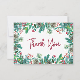 水の色エレガントクリスマス赤ちゃんシャワー サンキューカード