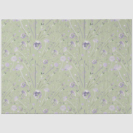 水の色エレガントセージ緑の紫のフローラ 薄葉紙