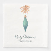 水の色エレガントターコイズクリスマスボーブル (正面)