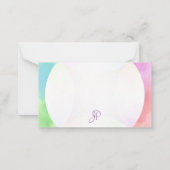 水の色エレガントテンプレートハンドスクリプトモノグラム ノートカード (裏面)