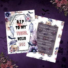 水の色エレガントハロウィーンリップ20大人の誕生日 サンキューカード