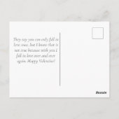 水の色エレガントハートバレンタイン葉書 ポストカード (裏面)