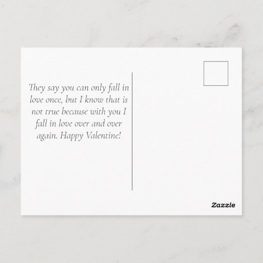 水の色エレガントハートバレンタイン葉書 ポストカード (裏面)