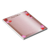 水の色エレガントバレンタインハート愛ゴールデン ノートパッド (アングル)