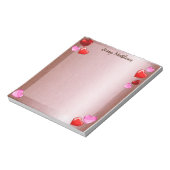 水の色エレガントバレンタインハート愛ゴールデン ノートパッド (回転)