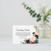 水の色エレガントバーガンディ赤面&金ゴールドドロップ エンクロージャーカード (スタンド正面)