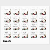 水の色エレガントバーガンディ赤面&金ゴールドドロップ スクエアシール (シート)